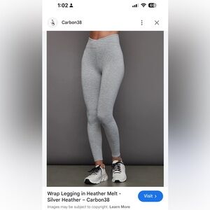 Carbon38 Wrap Legging Silver Heather Melt, Size Small